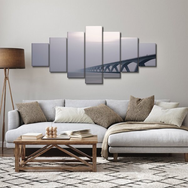 Obraz mostu v mlze (210x100 cm)
