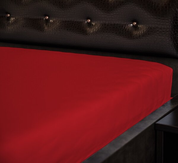 Jersey napínací prostěradlo Červené 16 Rozměr: 220 x 240 cm