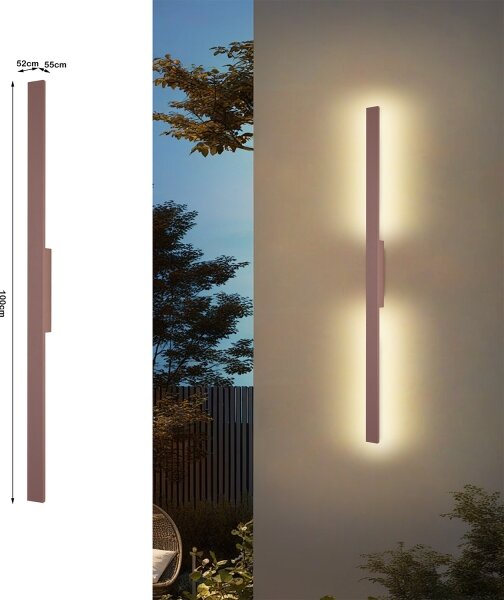 Brilagi - LED Venk. nást. svít. LUNA LED/24W/230V 3000K IP65 100 cm hnědá CRI 90