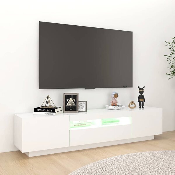 TV skříňka s LED osvětlením bílá 180 x 35 x 40 cm 3081897
