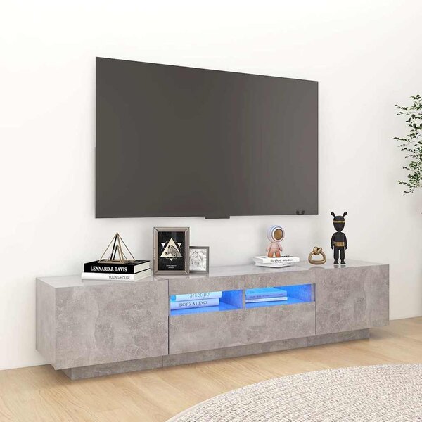 TV skříňka s LED osvětlením betonově šedá 180 x 35 x 40 cm 3081901
