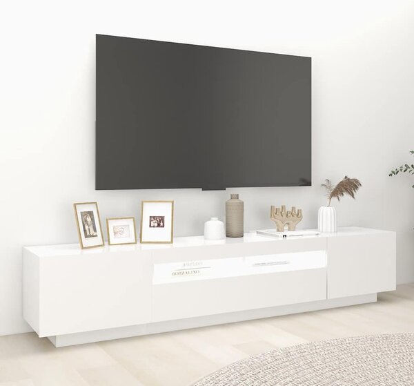 TV skříňka s LED osvětlením bílá 200 x 35 x 40 cm 3081906