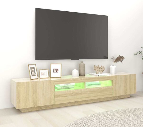 TV skříňka s LED osvětlením dub sonoma 200 x 35 x 40 cm 3081909