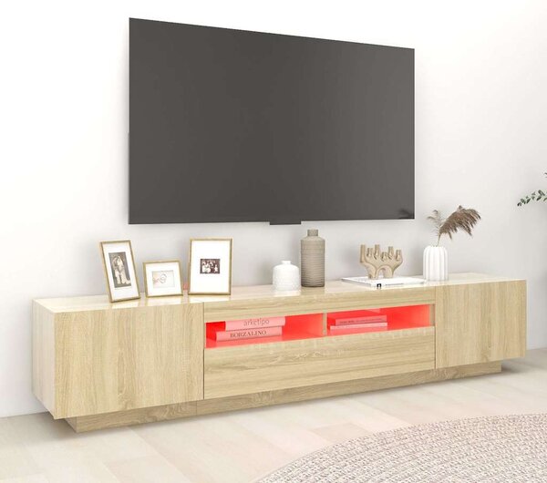 TV skříňka s LED osvětlením dub sonoma 200 x 35 x 40 cm 3081909