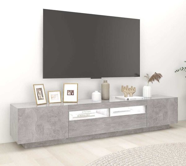 TV skříňka s LED osvětlením betonově šedá 200 x 35 x 40 cm 3081910