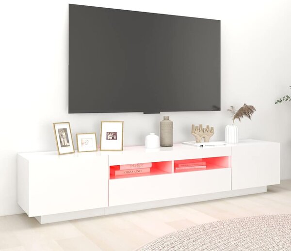 TV skříňka s LED osvětlením bílá 200 x 35 x 40 cm 3081906
