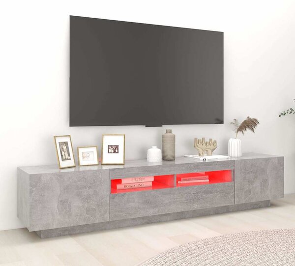 TV skříňka s LED osvětlením betonově šedá 200 x 35 x 40 cm 3081910