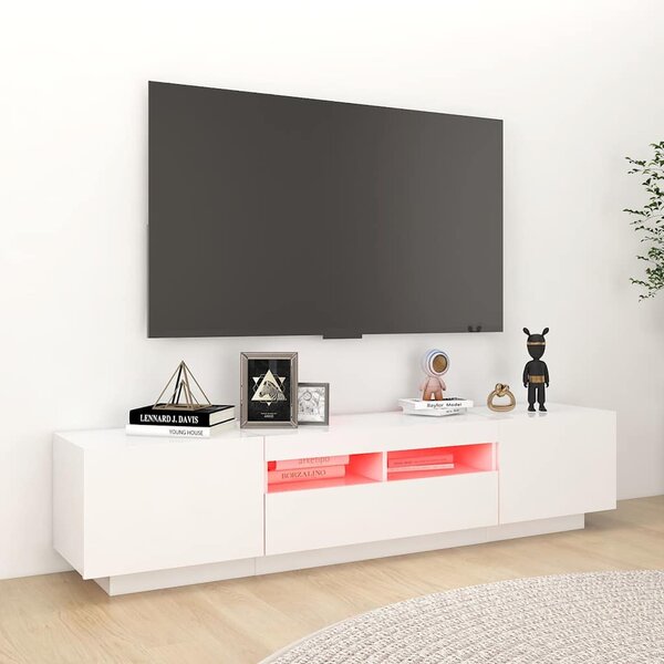 TV skříňka s LED osvětlením bílá 180 x 35 x 40 cm 3081897