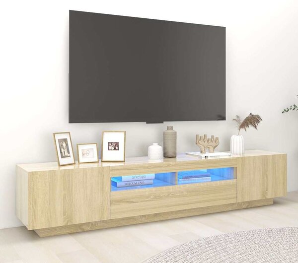 TV skříňka s LED osvětlením dub sonoma 200 x 35 x 40 cm 3081909