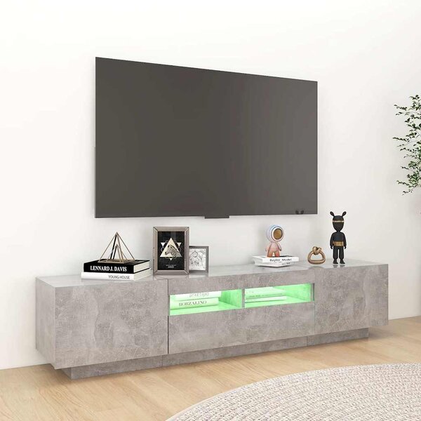 TV skříňka s LED osvětlením betonově šedá 180 x 35 x 40 cm 3081901