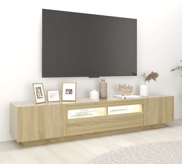 TV skříňka s LED osvětlením dub sonoma 200 x 35 x 40 cm 3081909