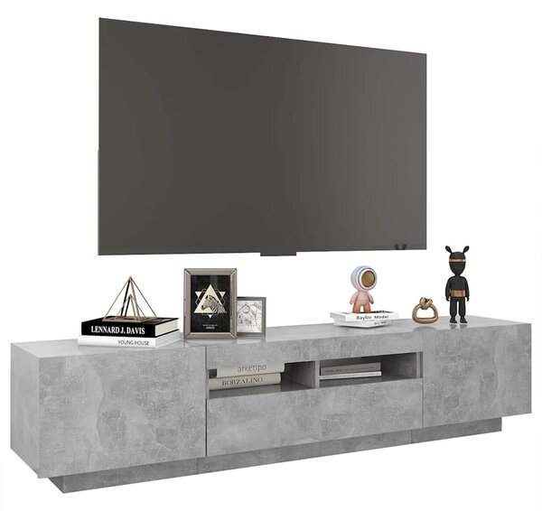 TV skříňka s LED osvětlením betonově šedá 180 x 35 x 40 cm 3081901