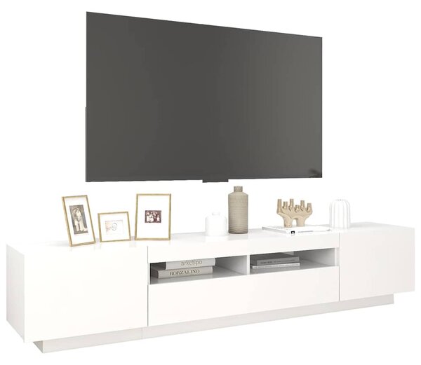 TV skříňka s LED osvětlením bílá 200 x 35 x 40 cm 3081906