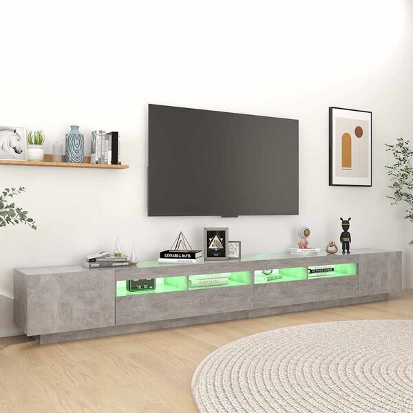 TV skříňka s LED osvětlením betonově šedá 300 x 35 x 40 cm 3081928