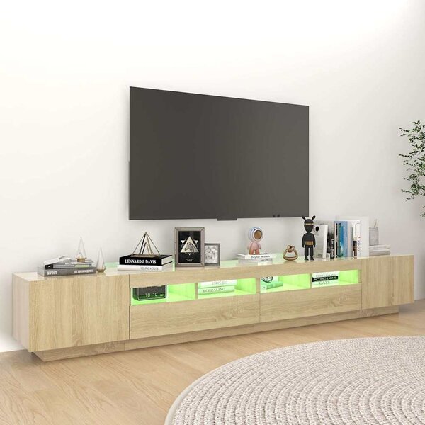 TV skříňka s LED osvětlením dub sonoma 260 x 35 x 40 cm 3081918