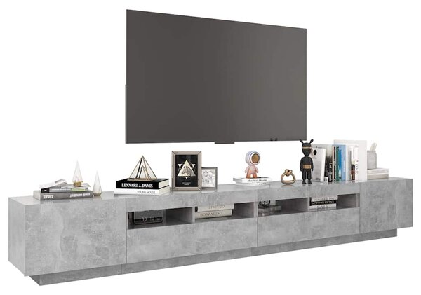 TV skříňka s LED osvětlením betonově šedá 260 x 35 x 40 cm 3081919