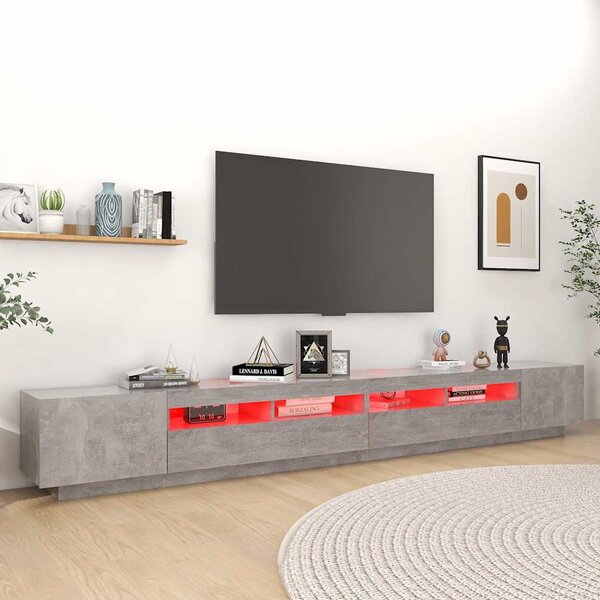 TV skříňka s LED osvětlením betonově šedá 300 x 35 x 40 cm 3081928