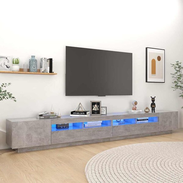 TV skříňka s LED osvětlením betonově šedá 300 x 35 x 40 cm 3081928