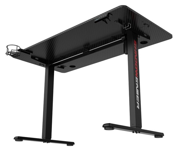 Elektricky polohovatelný herní stůl GAMER 1.0 s LED – černý, 120 cm