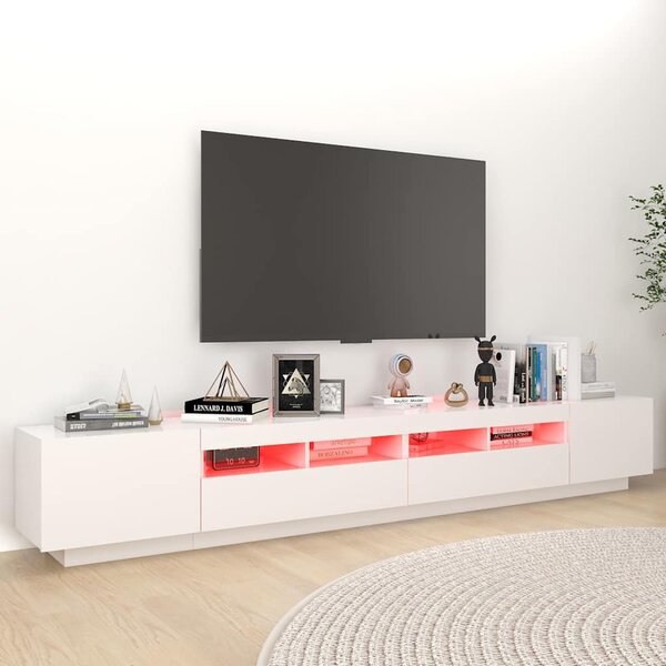 TV skříňka s LED osvětlením bílá 260 x 35 x 40 cm 3081915