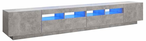 TV skříňka s LED osvětlením betonově šedá 260 x 35 x 40 cm 3081919