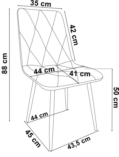 Čalouněná sametová židle MADISON – černá