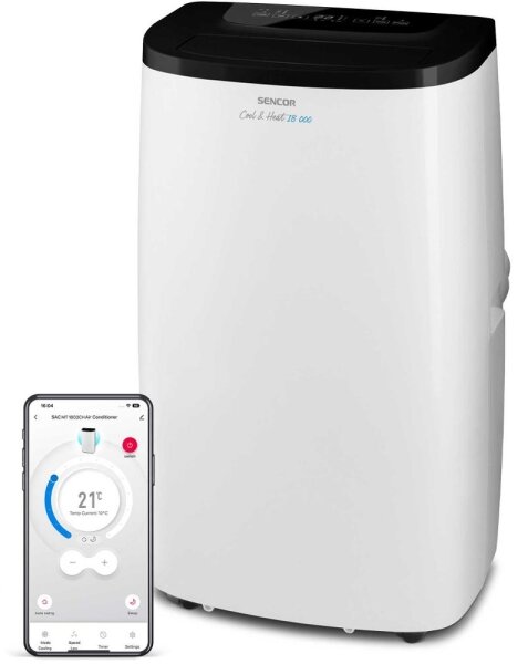 Sencor - Chytrá mobilní klimatizace 4v1 1750W/230V 18000 BTU Wi-Fi bílá + DO