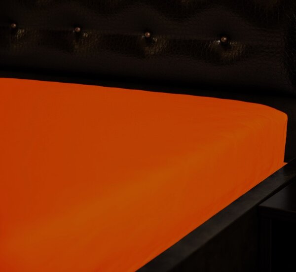 Jersey napínací prostěradlo Oranžové 31 Rozměr: 140 x 200 cm