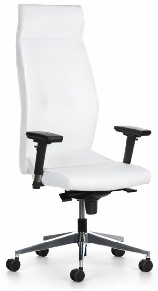 Kožené kancelářské křeslo MEGA, bílá