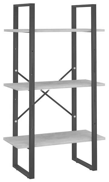 Knihovna s 5 policemi betonově šedá 60 x 30 x 175 cm kompozit 3081982