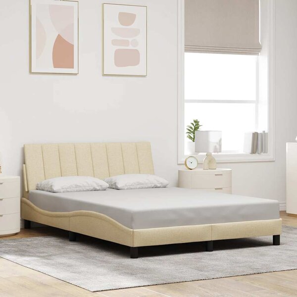 Rám postele bez matrace Hanko krémový 140 x 190 cm textil 3310389