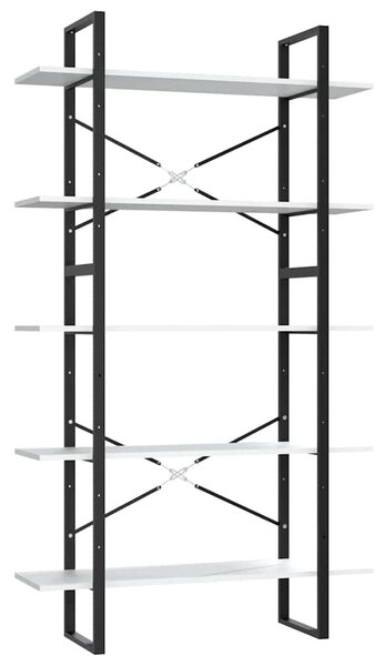 Knihovna s 5 policemi bílá 100 x 30 x 175 cm kompozitní dřevo 3081998