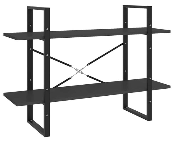 Knihovna s 5 policemi šedá 100 x 30 x 175 cm borové dřevo 3082000