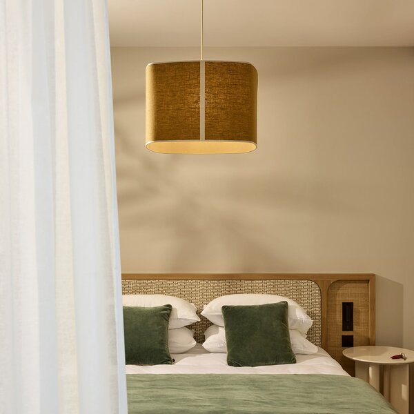 Závěsná svítidlo MARKET SET, Dolce, stmívatelné, Žlutá, Jídelna, Tkanina / Textil, Design