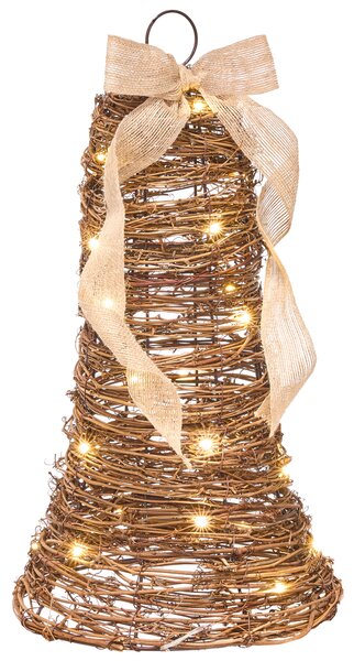 Sada 3 vánočních dekorací LED LUOSTO 43/38/32 cm Vánoční motiv Hnědá