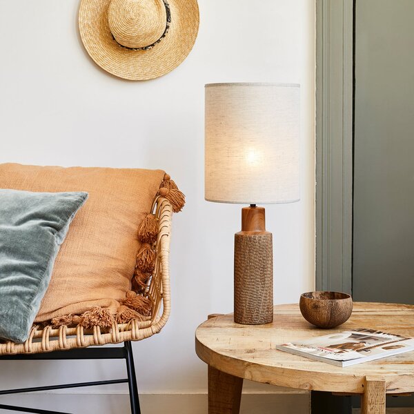 Stolní lampa COREP, Santal, Bílá, Obývací pokoj, Keramika