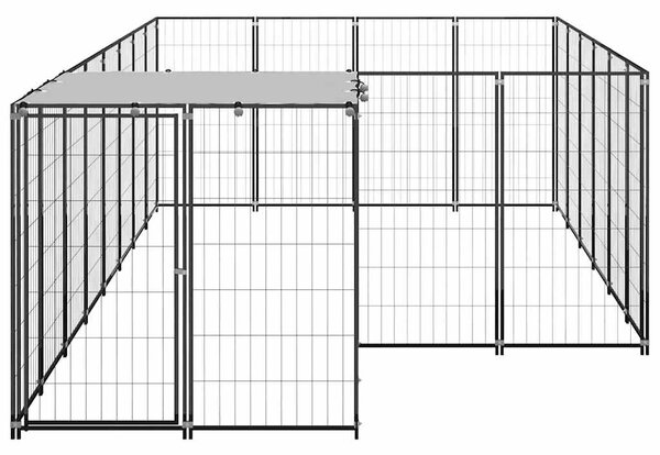 Psí kotec černý 8,47 m² ocel 3082206