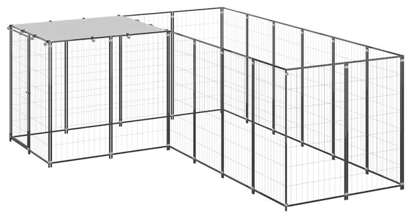 Psí kotec černý 4,84 m² ocel 3082211