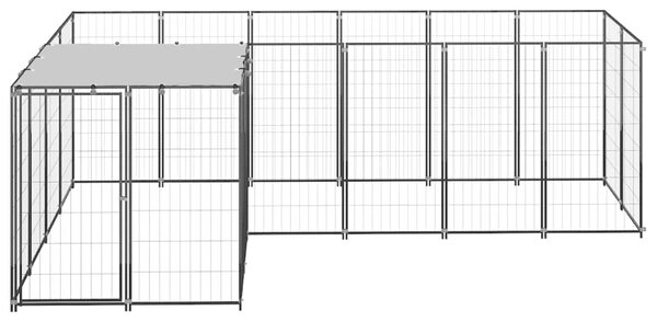 Psí kotec černý 4,84 m² ocel 3082211