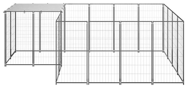 Psí kotec černý 6,05 m² ocel 3082205