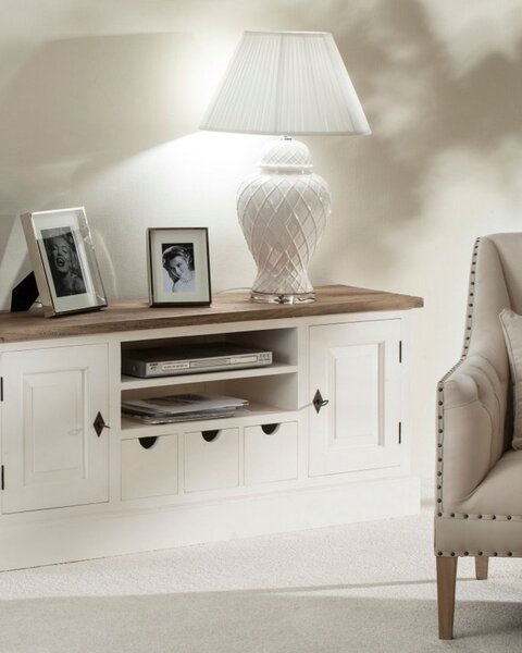 TV/Audio stolek Brighton 150x40x65cm white&natural