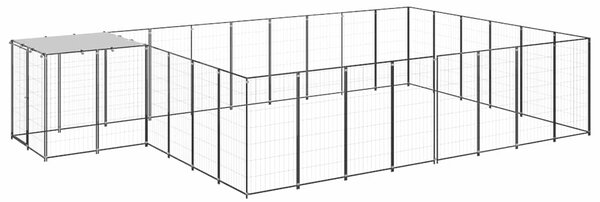 Psí kotec černý 15,73 m² ocel 3082214