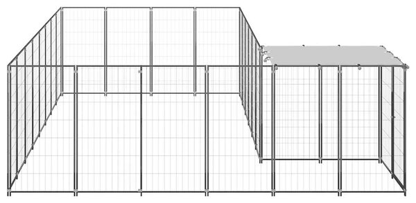 Psí kotec černý 10,89 m² ocel 3082226