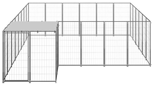Psí kotec černý 12,1 m² ocel 3082213