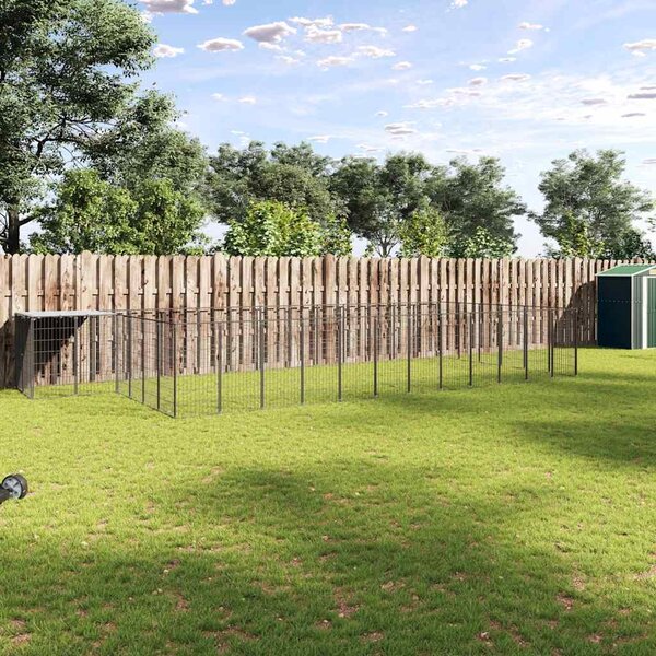 Psí kotec černý 22,99 m² ocel 3082216