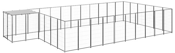 Psí kotec černý 19,36 m² ocel 3082215