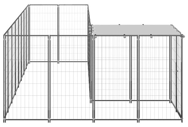 Psí kotec černý 6,05 m² ocel 3082225
