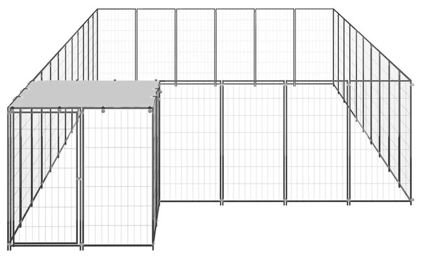 Psí kotec černý 19,36 m² ocel 3082215
