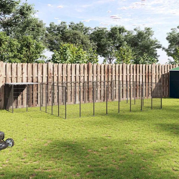 Psí kotec černý 15,73 m² ocel 3082214
