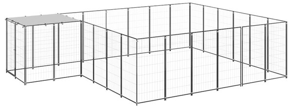 Psí kotec černý 12,1 m² ocel 3082213